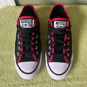 Converse Black Sneakers with Red Highlights